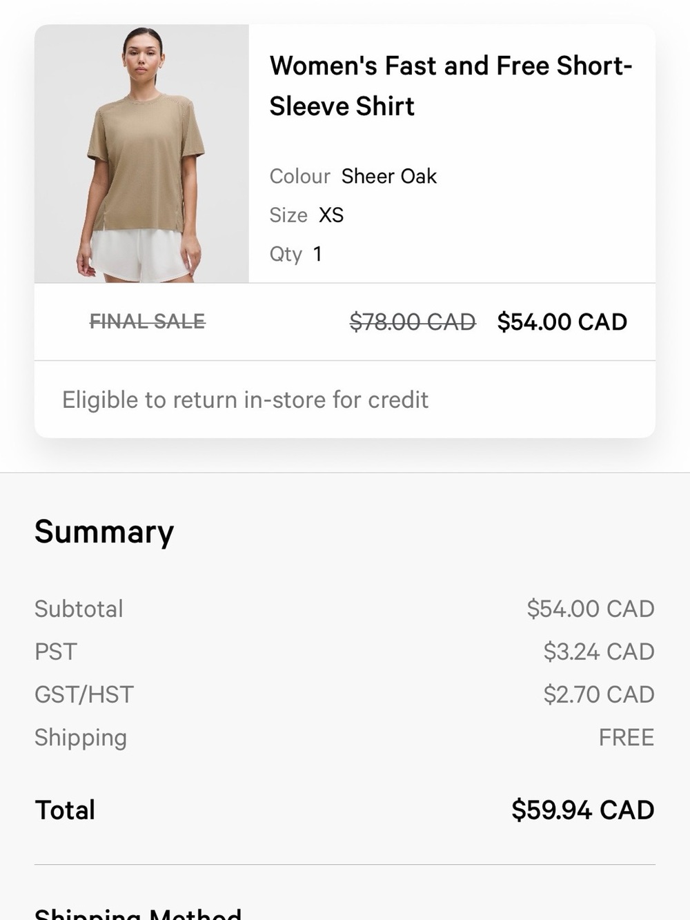 lululemon athletica Short-Sleeve Tee in Taupe - NWOT